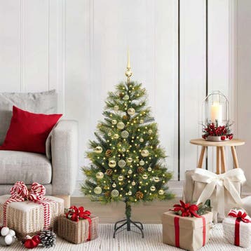 vidaXL Kunstmatige Scharnierende Kerstboom met Kegels Groen, Diversen, Verzenden, Nieuw