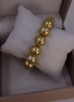 Armband Diep gouden Zuidzeeparels - 13x14,5 mm, Nieuw