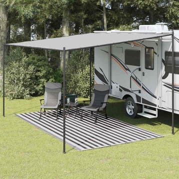 vidaXL Tenttapijt 250x350 cm antracietkleurig en wit, Verzenden, Nieuw