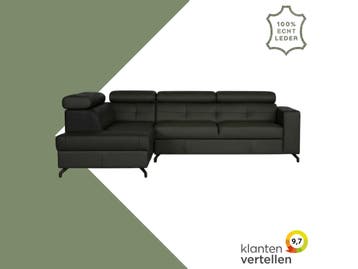 Leren hoekbank Nova - 2.5-zits arm rechts + Longchair arm, Ophalen of Verzenden
