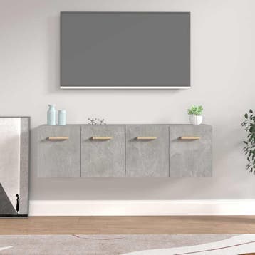 vidaXL Wandkasten 2 st 60x36,5x35 cm bewerkt hout betongrijs, Verzenden