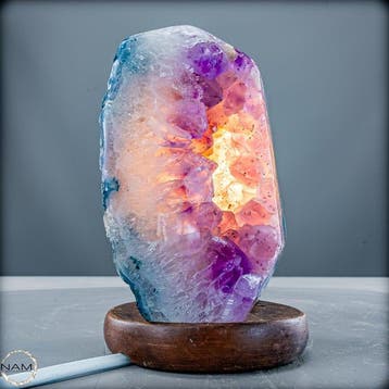 Natuurlijke amethist-lamp met agat – fascinerend samenspel