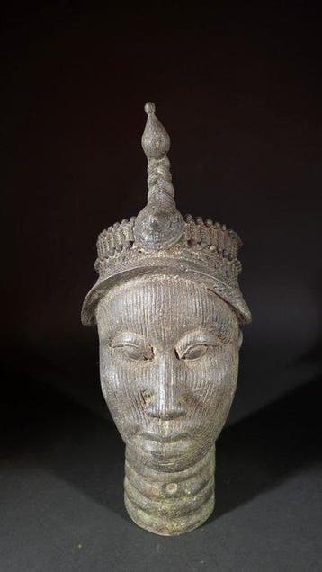 Bronzen hoofd - Ife - Benin-Nigeria, Antiek en Kunst