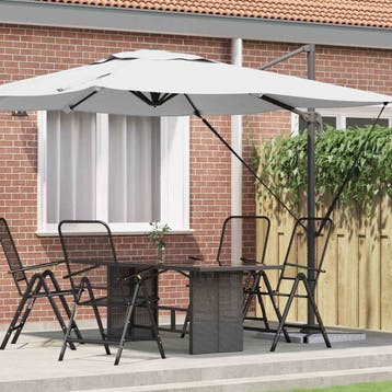 vidaXL Roma Parasol Beige 286 x 284 x 265 cm Aluminium en, Verzenden
