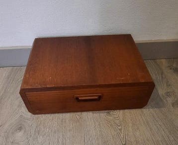 Table de chevet - Teck, contreplaqué - Deux tables de chevet