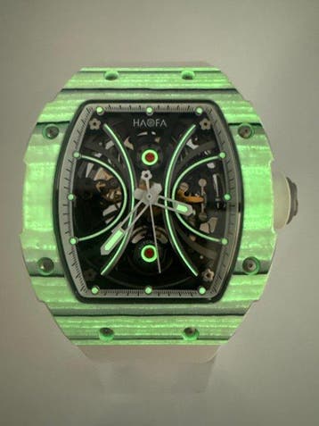 HAOFA - 1909 White Carbon Fiber Bezel NTPT Skeleton, Nieuw