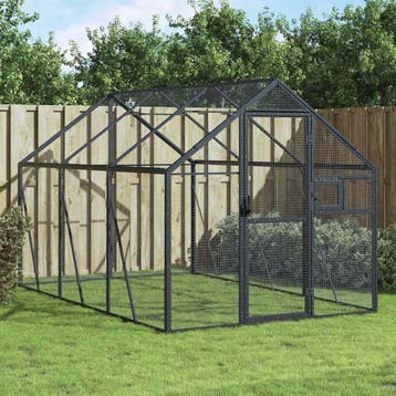 vidaXL Volière 1,79x3x1,85 m aluminium antracietkleurig, Verzenden