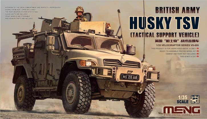 MENG-Model VS-009 British Army Husky TSV (Tactical Support, Hobby en Vrije tijd, Modelbouw | Auto's en Voertuigen, Overige typen