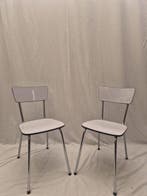 Stoel - Hout, Chroom - Twee vintage stoelen