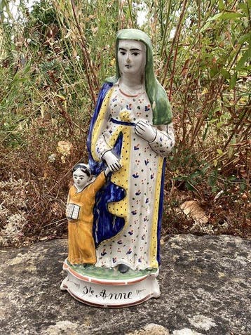 Statuette, Sainte Anne enseignant la Vierge Marie - 32 cm -