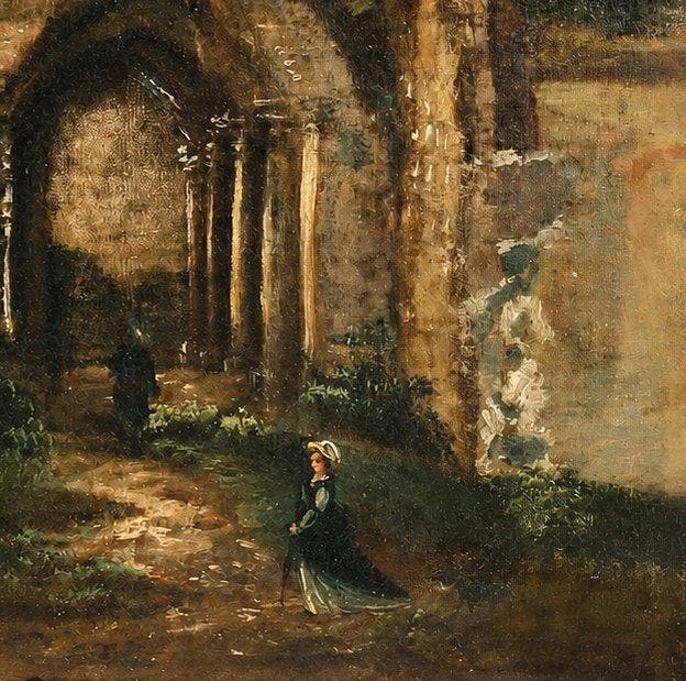 John Anthony Puller (1799 - 1886) - Monastero, Antiquités & Art, Art | Peinture | Classique