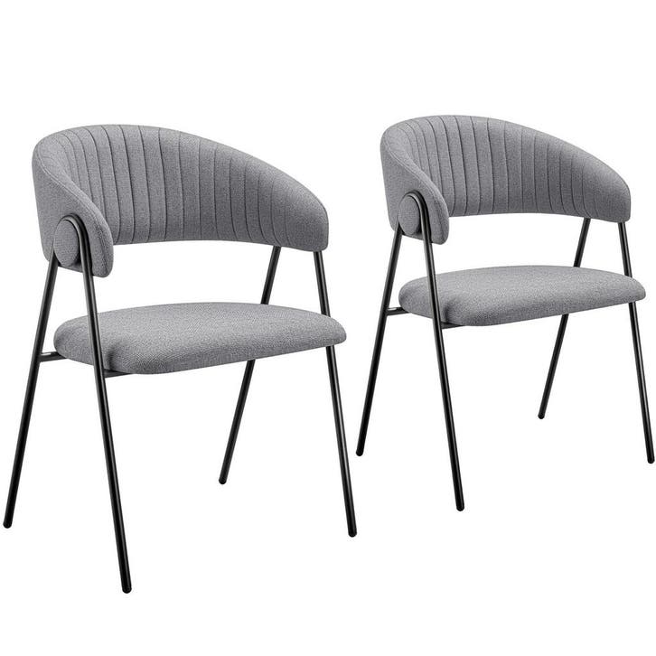tectake Eetkamerstoel Bedano, gestoffeerd, geweven stof, 150, Huis en Inrichting, Stoelen, Verzenden