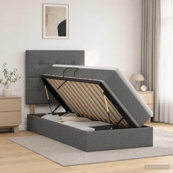 vidaXL Opslag bed met matras met opslag Donkergrijs 100 x, Huis en Inrichting, Verzenden, Nieuw