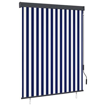 vidaXL Rolgordijn voor buiten 140x250 cm blauw en wit, Huis en Inrichting, Verzenden, Nieuw