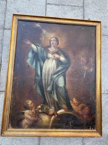 Escuela italiana (XVII-XVIII) - La Virgen Inmaculada, Antiek en Kunst