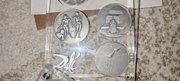 Spanje. RARE.. Salvador Dali,set UNC 9999% silver1975,10