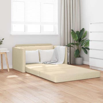 vidaXL Slaapbank / zetel Crème 124 x 71 x 78 cm Stof, Huis en Inrichting, Zetels | Zetels, Verzenden, Nieuw