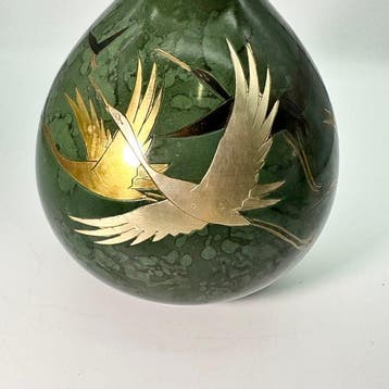 Vase - Bronze - Japon - Vase en bronze Takaoka Crane (Sans, Antiquités & Art