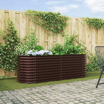 vidaXL Verhoogd bed Bruin 240 x 80 x 81 cm Staal, Verzenden