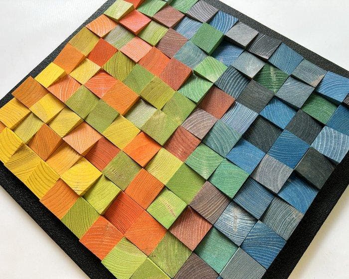 Modern Mozaïek - WoodbyLukas Lukasz Kacprzuk - 2020+ -, Antiquités & Art, Art | Objets design