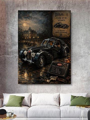Shayer - Lego Bugatti Type 57 SC Atlantic - XL - 60x80cm -, Nieuw