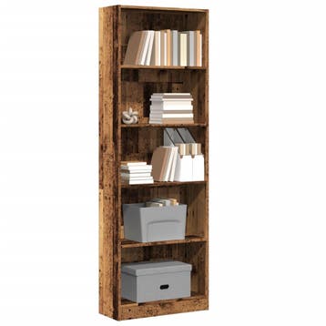 vidaXL Boekenkast 60x24x176 cm bewerkt hout oud houtkleurig, Verzenden