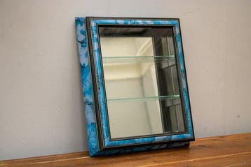 Vitrine - Kastje met ingebouwde spiegel, matglas - Hout,