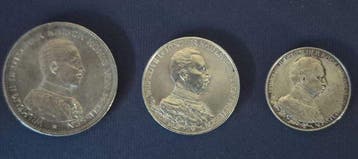 Duitsland, keizerrijk Wilhelm II. Lot of 5 Mark/3 Mark/2