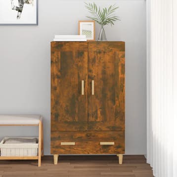vidaXL Hoge kast 70x31x115 cm bewerkt hout gerookt, Huis en Inrichting, Kasten | Dressoirs, Verzenden, Nieuw