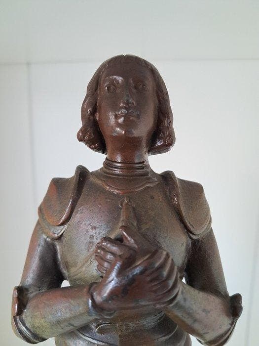 Beeldje - Jeanne dArc - 29 cm - Zinklegering, Bronskleurige, Antiek en Kunst, Antiek | Boeken en Manuscripten