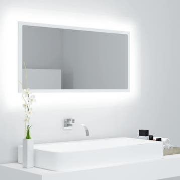 vidaXL Badkamerspiegel LED 90x8,5x37 cm acryl wit, Verzenden