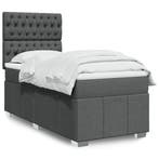 vidaXL Boxspring met matras stof donkergrijs 90x200 cm, Verzenden, Nieuw