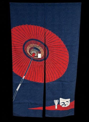 Red Parasol and Tea Ceremony Design - Tapisserie - 150 cm -, Nieuw