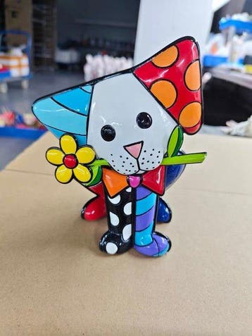 Romero Britto (1963) - sculptuur, Romero Britto Puppy - 12.7