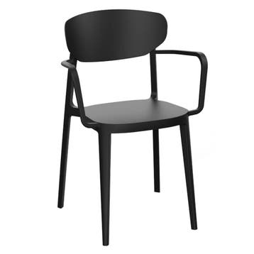 Stoel | LUGANO | Kunststof | Black | In-/Outdoor |, Verzenden