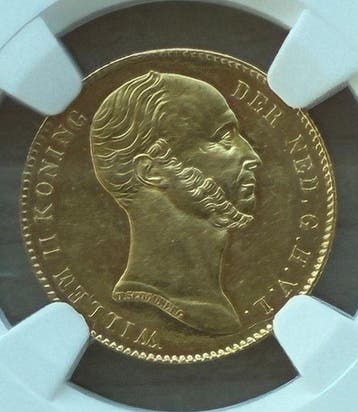 Nederland. Willem II. 5 Gulden 1843 / FDC (NGC MS61!!) /