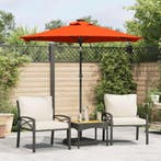 vidaXL Parasol met LEDs en stalen paal 225x225x212 cm, Verzenden