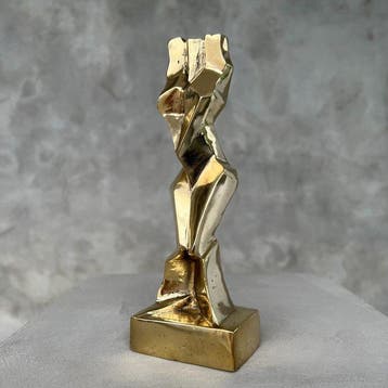 Sculpture, NO RESERVE PRICE - Sculpture Cubist Lady - Bronze, Antiquités & Art