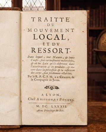 C.-F. Milliet de Chales - Traitté du mouvement local, et du