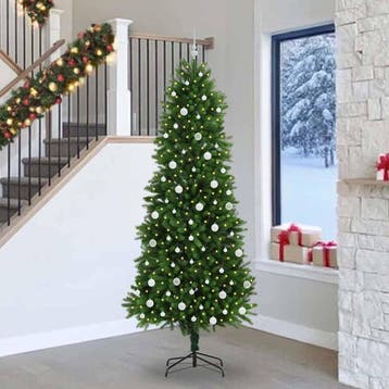 vidaXL Kerstboom met 300 LED met standaard Groen 240 cm PE, Verzenden