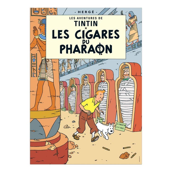 Kuifje De Sigaren van de Farao Poster 50 x 70 cm, Collections, Personnages de BD, Enlèvement ou Envoi