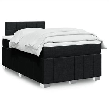 vidaXL Boxspring met matras stof zwart 120x190 cm, Verzenden