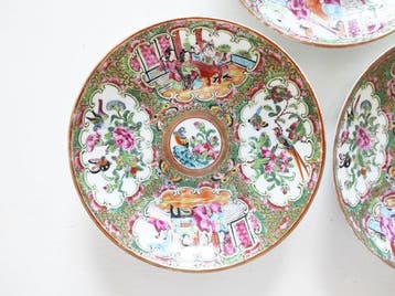 Bak (5) - Porselein - 1850-1900 - kanton