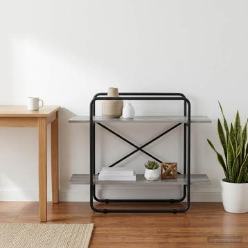 vidaXL Boekenplank 2-laags 100 x 35 x 70 cm PB Grijs Sonoma, Verzenden, Nieuw