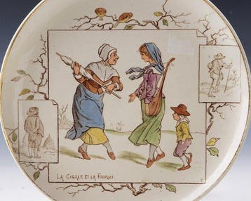 Creil Montereau - Wandbord - La Cigale et la Fourmi •