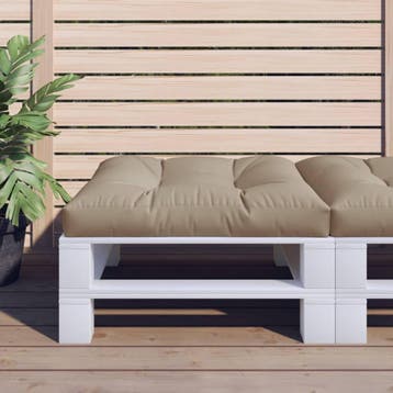 vidaXL Palletkussen 80x80x12 cm stof taupe, Verzenden, Nieuw