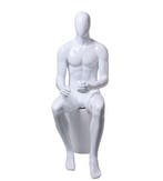 *TIP*  Faceless etalagepop heren zittend glossy white GZM03, Ophalen of Verzenden