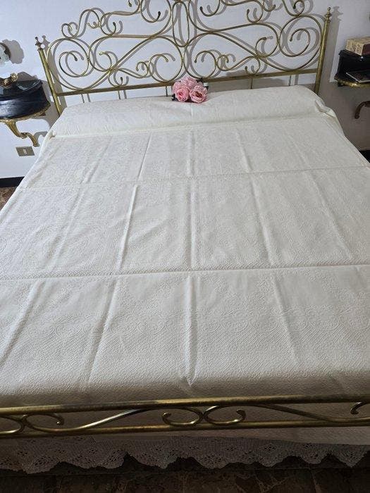 Bedsprei - 225 cm - 290 cm - Antieke uitzet, Antiek en Kunst, Antiek | Tapijten, Tafelkleden en Textiel