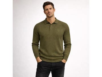Veiling - Cappuccino Italia Massa Knit Polo Groen - XXL, Nieuw