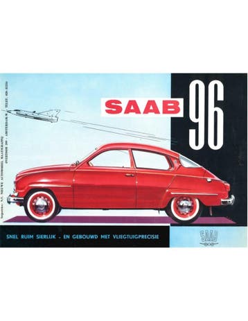 1960 SAAB 96 BROCHURE NEDERLANDS, Ophalen of Verzenden